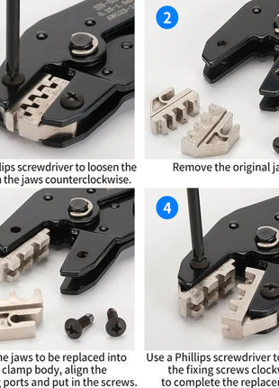 Crimping tool set Pressed pliers Electrician tools Electrical terminals Clamp Electronics Pressing connector Hand jaws 58B