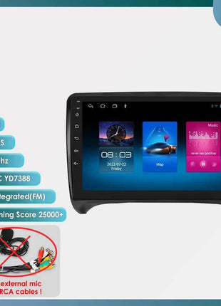 9" Hizpo 2Din Android Auto Car Radio for Audi TT MK2 8J 2006 - 2014 Snapdragon 6115 GPS Navigation SWC DSP 4G BT CarPlay 360°CAM