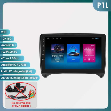 9" Hizpo 2Din Android Auto Car Radio for Audi TT MK2 8J 2006 - 2014 Snapdragon 6115 GPS Navigation SWC DSP 4G BT CarPlay 360°CAM