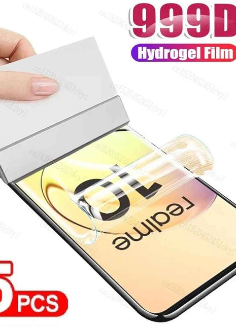 5Pcs Full Glue Hydrogel Film For Realme V23 Q5i 240W Pro Screen Protector For Realme 11 11X 12 4G 5G V50 V50S 50 5G Narzo 60x