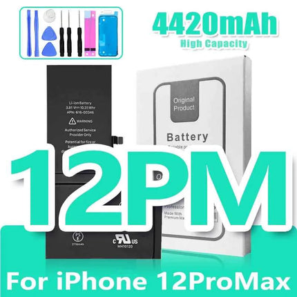 0 Cycle High Capacity Battery For iPhone 11 11Pro 12Pro 12 13 14 13Pro 14Pro Max Mini Phone Bateria + Free Tool Kit