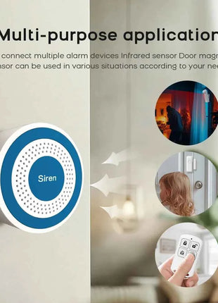 PGST WiFi Alexa Tuya Smart Life Home Alarm Security System Kit Set Home Automation Alarm Security Protection Door Motion Sensor