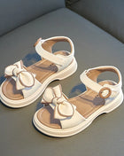 Sweet Princess Girls Sandals with Bow Classic Simple Summer 2024 New Kids Sandals for Girls Outdoor Beach Shoes Cute Bow-knot