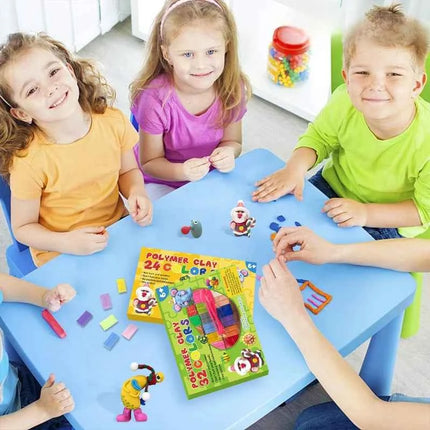 Blocco di argilla polimerica 24/32 colori con scatola di colori per attrezzi Set Processo di stampaggio Forno Cottura Accessori fai da te fatti a mano per bambini principianti