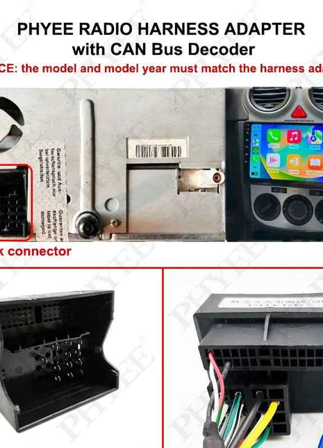 Telaio pannello Android da 9", cablaggio decodificatore bus CAN Quadlock, ritenzione SWC, adattatore P&P 16 pin, per Opel Astra H, Corsa D, Antara