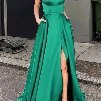Nuovo per le donne Abito elegante Moda estiva Festa notturna Formale Abito da sera lungo con spalline Abiti da sposa eleganti
