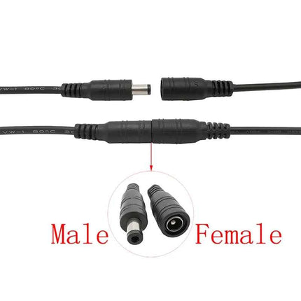 5.5*2.1mm Maschio Femmina Cavo di Alimentazione DC Spina del Cavo Martinetti Adattatore del Connettore Treccia Bianco Nero Per Telecamera CCTV 5050 3528 HA CONDOTTO LA striscia