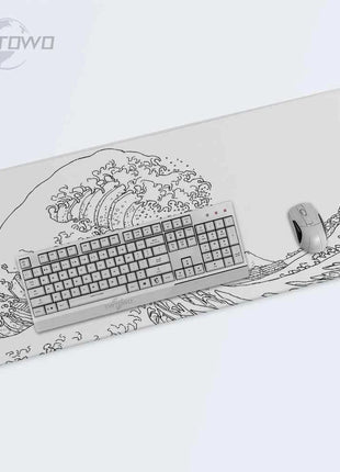 Mouse Pad Gaming Black And White Great Wave XL Computer HD Mousepad XXL keyboard pad Carpet Natural Rubber Office Mice Pad