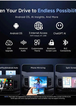 10 inch Android Car Stereo Single 1 Din Retractable Screen Apple CarPlay Android Auto 1Din Car Bluetooth Radio Head Unit