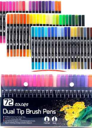 Set Pennarelli Manga Dual Tip 12/24/36/120 Colori Acquerello Fineliner per Calligrafia e Arte