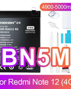 NOHON Battery for Xiaomi Redmi Note 13 12 11 10 Pro 9 8 7 6 5 4 11S 10S 9S Batteries BN5P BN53 BN46 BN45 BN5D BP47 BP4K BM5T