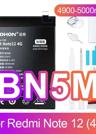 NOHON Battery for Xiaomi Redmi Note 13 12 11 10 Pro 9 8 7 6 5 4 11S 10S 9S Batteries BN5P BN53 BN46 BN45 BN5D BP47 BP4K BM5T