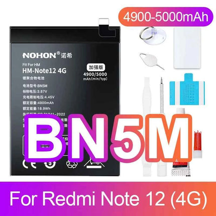 NOHON Battery for Xiaomi Redmi Note 13 12 11 10 Pro 9 8 7 6 5 4 11S 10S 9S Batteries BN5P BN53 BN46 BN45 BN5D BP47 BP4K BM5T