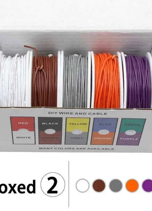 （5 Colors Mix Kit）UL1007 Wire PVC Insulation Tinned Copper Cable Stranded Electrical Line 30/28/26/24/22/20/18/16 AWG PCB Wire