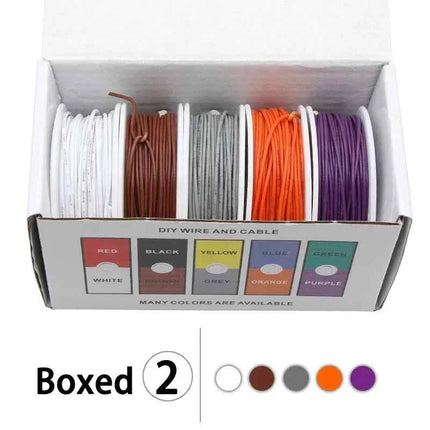 （5 Colors Mix Kit）UL1007 Wire PVC Insulation Tinned Copper Cable Stranded Electrical Line 30/28/26/24/22/20/18/16 AWG PCB Wire