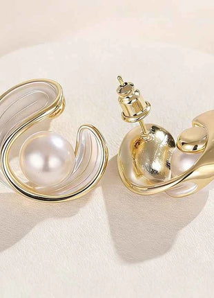 Orecchini a perno da donna Huitan, delicati, con smalto bianco, estetici, per matrimonio, fidanzamento, accessori di lusso, versatili, gioielli da festa, regalo per signora