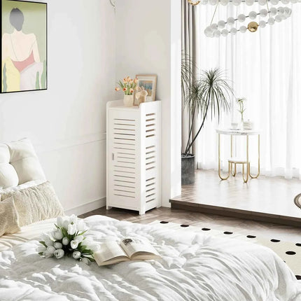Free bathroom cabinet with 1 door for house, kitchen, living room and hallway, 80x30x30cm, White
