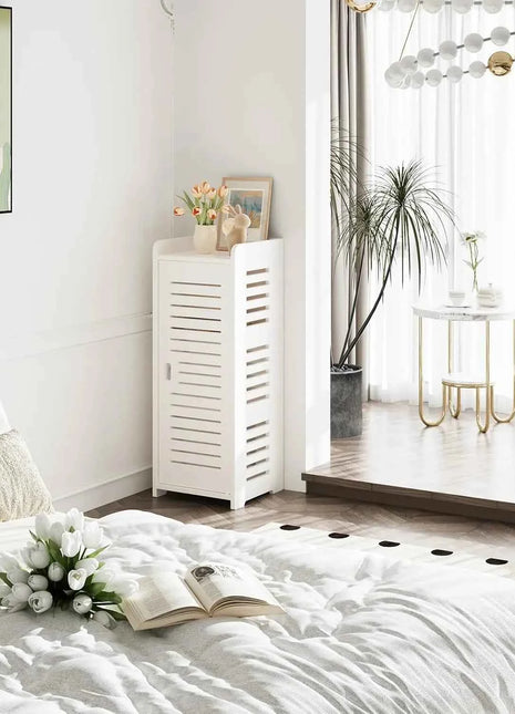 Free bathroom cabinet with 1 door for house, kitchen, living room and hallway, 80x30x30cm, White