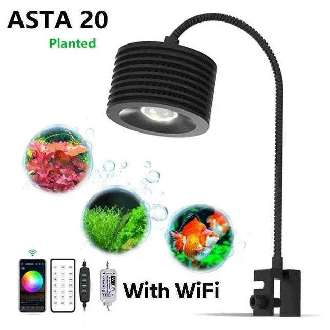 Lominie LED Aquarium Light, Planted Tank Light 4 Channels Remote Control 6500K  for Freshwater Fish Tank Refugium with Gooseneck