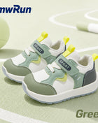 Kids' PU Leather Sports Shoes, Patchwork Fashion Sneakers for Children, Waterproof Running Footwear for Boys and Girls