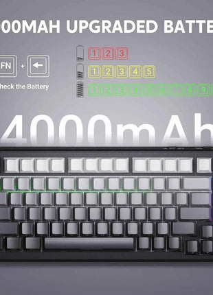 ATTACK SHARK M86 Wireless Mechanical Gaming Keyboard, 75% Gasket Hot Swappable RGB Custom Keyboard, Side Printed PBT Keycaps