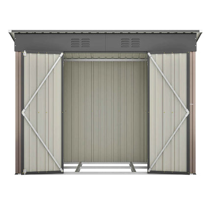 8x4 FT Metal Tool Shed Garden House Including Metal Foundation (without Floor), Weatherproof Garden Shed