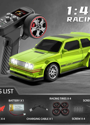 KF30 1:43 4WD RC Car With Gyroscope & Dual Motor System 2.4G Full-Proportional RC High Speed Racing Car LED Lights Toys Gifts