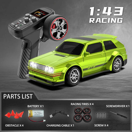 KF30 1:43 4WD RC Car With Gyroscope & Dual Motor System 2.4G Full-Proportional RC High Speed Racing Car LED Lights Toys Gifts