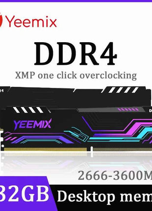 Yeemix DDR4 8GB 32GB 16GB 2666MHz 3200MHz 3600MHz Desktop Memory Dimm Heat dissipation XMP overclocking High Compatible RAM