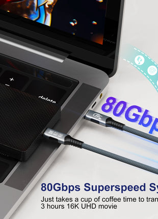 Cavo USB4 di tipo C 16K PD240W 80Gbps 4K per Thunderbolt5 Cavo di ricarica rapido completo Thunderbolt 4 USB da C a C Trasferimento dati