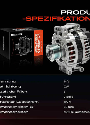 Generatore Frankberg 1x per Audi A4 8K2 8K5 A5 8T3 8F7 8TA Q5 8RB 3.0L 06E903018T 0125711085 11717 0125711124