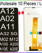 10 Pezzi/lottp Per Samsung A12 Schermo A125 A125F A127 A127F Display A02 M12 M02 Lcd A10S A20S A10E A20E A11 A115 A115F A115U