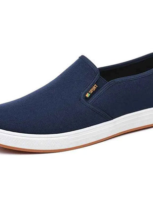 Men's Canvas Sneakers Casual Slip-On Vulcanized Lightweight Flat Shoes Affordable Free Shipping