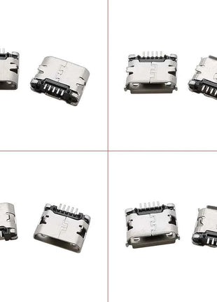 10 Pezzi Connettore Micro USB 5 Pin, Porta di Ricarica SMD SMT per Telefoni Android, Presa Dati e Ricarica, Adattatore per Riparazioni Fai-da-Te