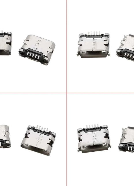 10 Pezzi Connettore Micro USB 5 Pin, Porta di Ricarica SMD SMT per Telefoni Android, Presa Dati e Ricarica, Adattatore per Riparazioni Fai-da-Te