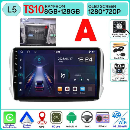 Android 16 GPS Navigation For Peugeot 2008 208 Series 2012 - 2018 Carplay Car Radio Multimedia Player Stereo Video BT 2k Screen