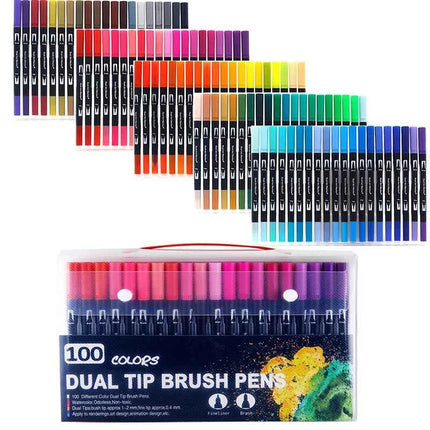 Set Pennarelli Manga Dual Tip 12/24/36/120 Colori Acquerello Fineliner per Calligrafia e Arte