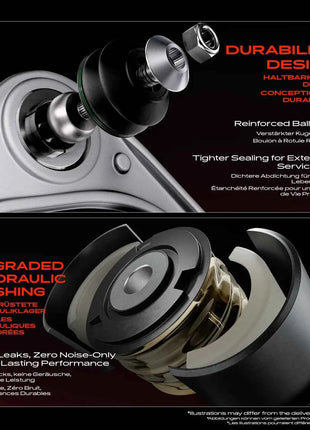 Set di 4 bracci di controllo Frankberg per asse anteriore BMW Serie 1 E81, Serie 1 Cabriolet E88, Serie 1 Coupé E82, Serie 3 E90, Serie 3 Cabriolet 31126769802