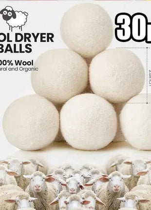 Palline Asciugatrice in Lana Naturale Riutilizzabili - Ammorbidente Ecologico per Lavatrice