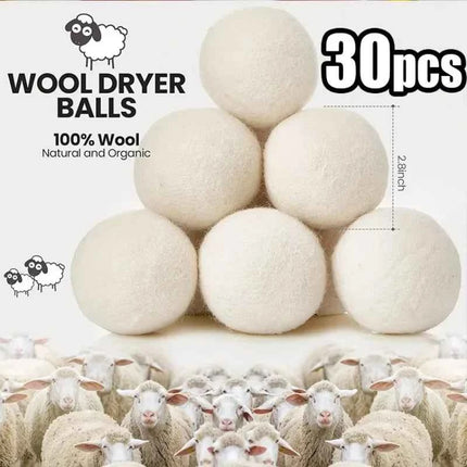 Palline Asciugatrice in Lana Naturale Riutilizzabili - Ammorbidente Ecologico per Lavatrice