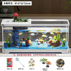 Fish tank household aquarium living room desktop ecological circulation tank filter oxygenation integrated tank with cover