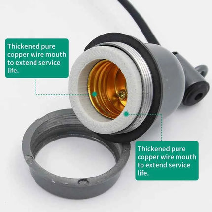 E27 Pet Reptile Heating Lamp Holder Crawling Lizard Turtle Chicken Heating Lamp Holder & Power Cord Switch Heating Lamp Socket