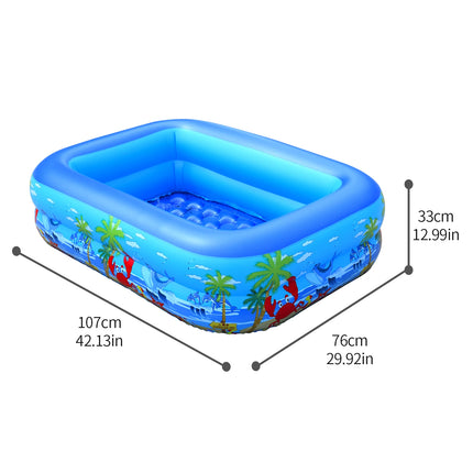 Piscina gonfiabile per bambini, bambini piccoli, adulti, piscina gonfiabile in PVC per feste acquatiche interne ed esterne, blu
