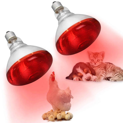 Day Night Infrared Heat Lamp 100W/150W/200W/250W/275W Red Heat Lamp Bulb for Brooder Coop Chicks Snake Amphibian Pet Reptile