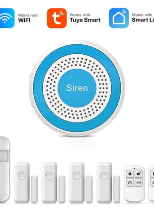 PGST WiFi Alexa Tuya Smart Life Home Alarm Security System Kit Set Home Automation Alarm Security Protection Door Motion Sensor