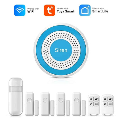 PGST WiFi Alexa Tuya Smart Life Home Alarm Security System Kit Set Home Automation Alarm Security Protection Door Motion Sensor