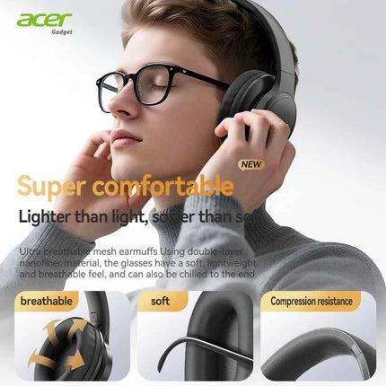 Acer Ohr559 Wireless Bluetooth Headset with High-Fidelity Stereo Bass Sound, Noise Reduction for Calls, Music, and Gaming, No Delay, Long Battery Life, Full-Ear Coverage, Comfortable Fit, with Microphone
