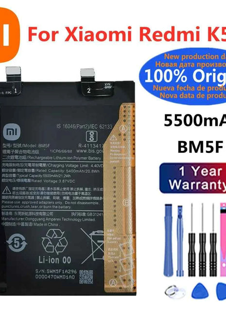 BP48 BP49 BM5E BM5F Original Battery For Xiaomi K40S K50 Pro K50Pro /K50 Game / Mi Poco F4 GT Phone Batteries + Free Tools