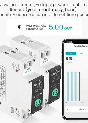 TUYA WiFi/ZigBee MCB Smart Circuit Breaker Over Current Under Voltage Protection Power Metering 1-63A Remote Control Switch