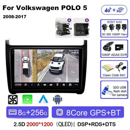 Android 15 For Volkswagen VW POLO 5 Sedan 2008 - 2023 Car Radio Navigation Multimedia Player Carplay Auto Stereo DSP WIFI+4G GPS